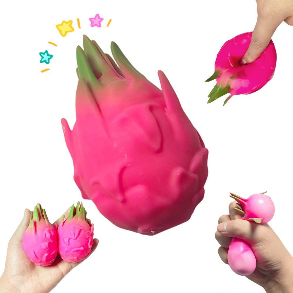 Baby Food Fruits - ドラゴンフルーツスクイーズボールギフト、スクイーズストレス解消フィジェット感覚玩具、シミュレーションフルーツフード、子供向けスクイーズボール