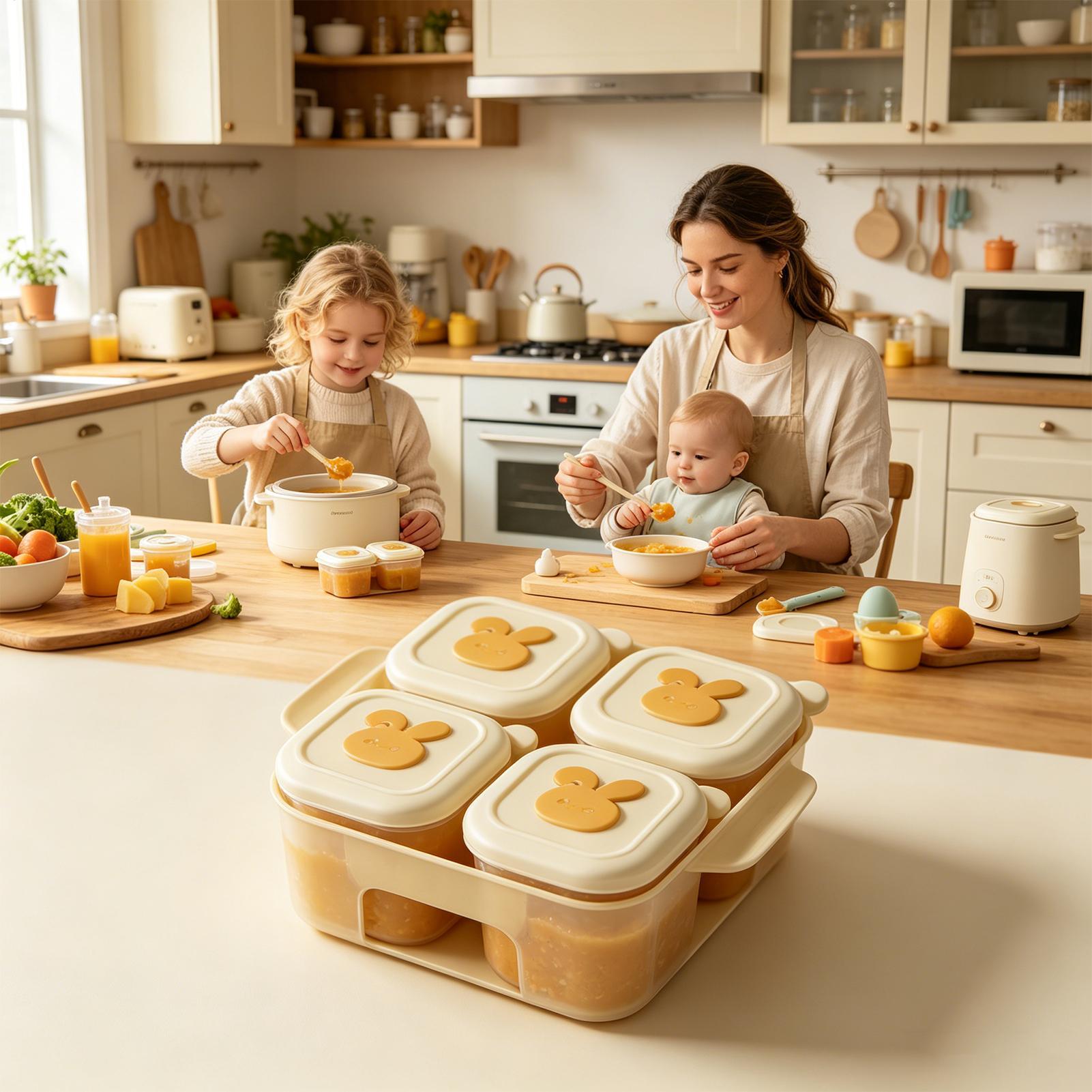 Baby Food Freezer Tray - 蓋付き食品冷凍トレイ子供用スープ容器子供用ピューレ冷凍トレイ親用母親用ベビーシッター用母乳用家庭用