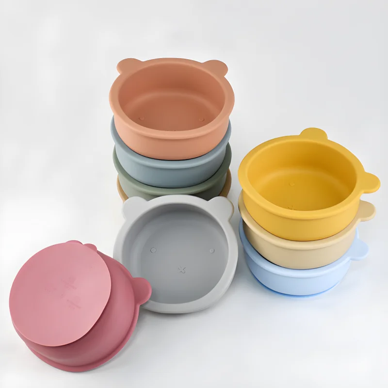 Baby Food Eating - 子供のためのシリコーンの相補的な食品ボウル、赤ちゃんのカタツムリ吸引カップを食べて学ぶ