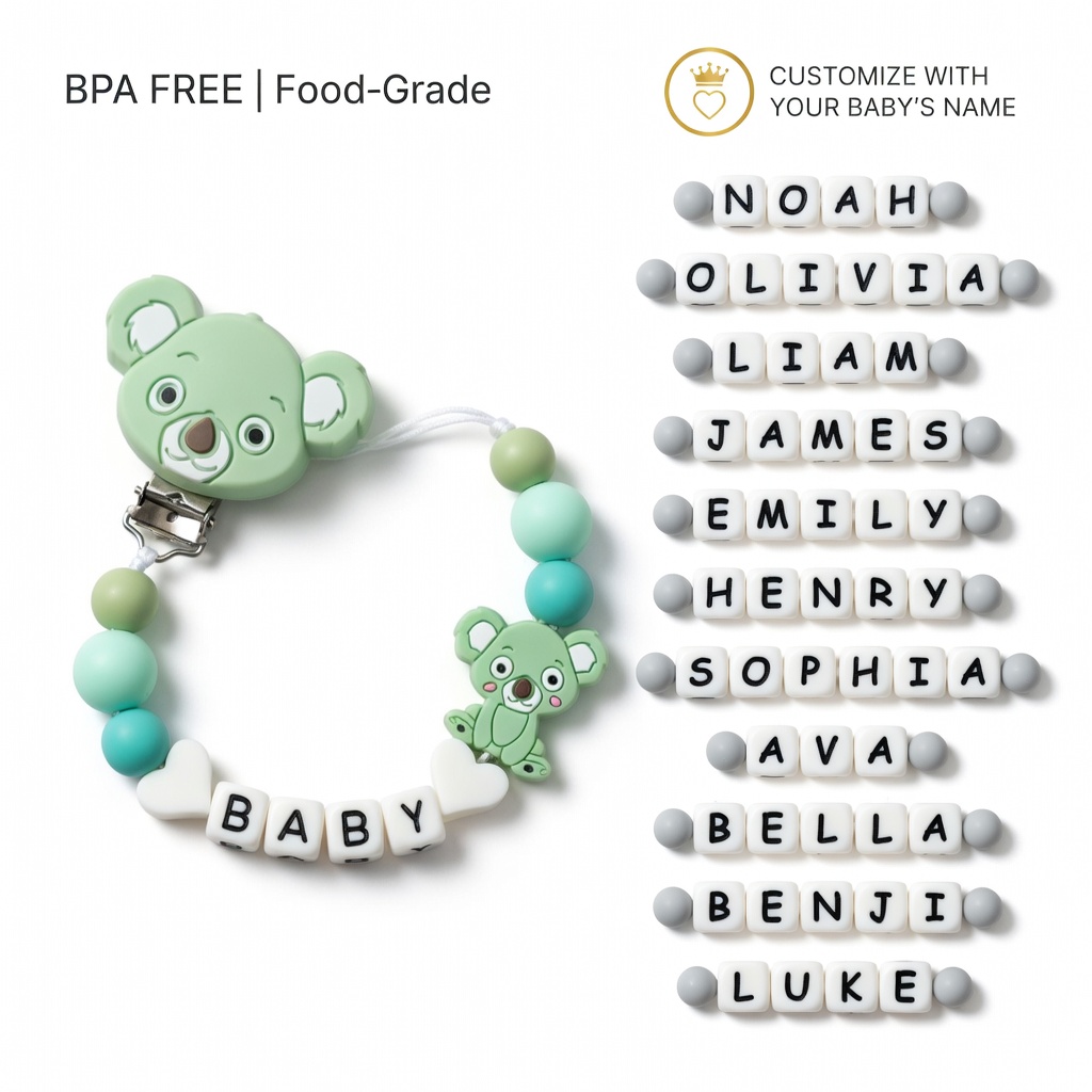 Baby Food Name - シリコーンベビーおしゃぶりクリップ歯が生えるチェーンパーソナライズされた名前ダミーホルダーBPAフリー幼児用おしゃぶり乳首ストラップリーシュシャワーギフト