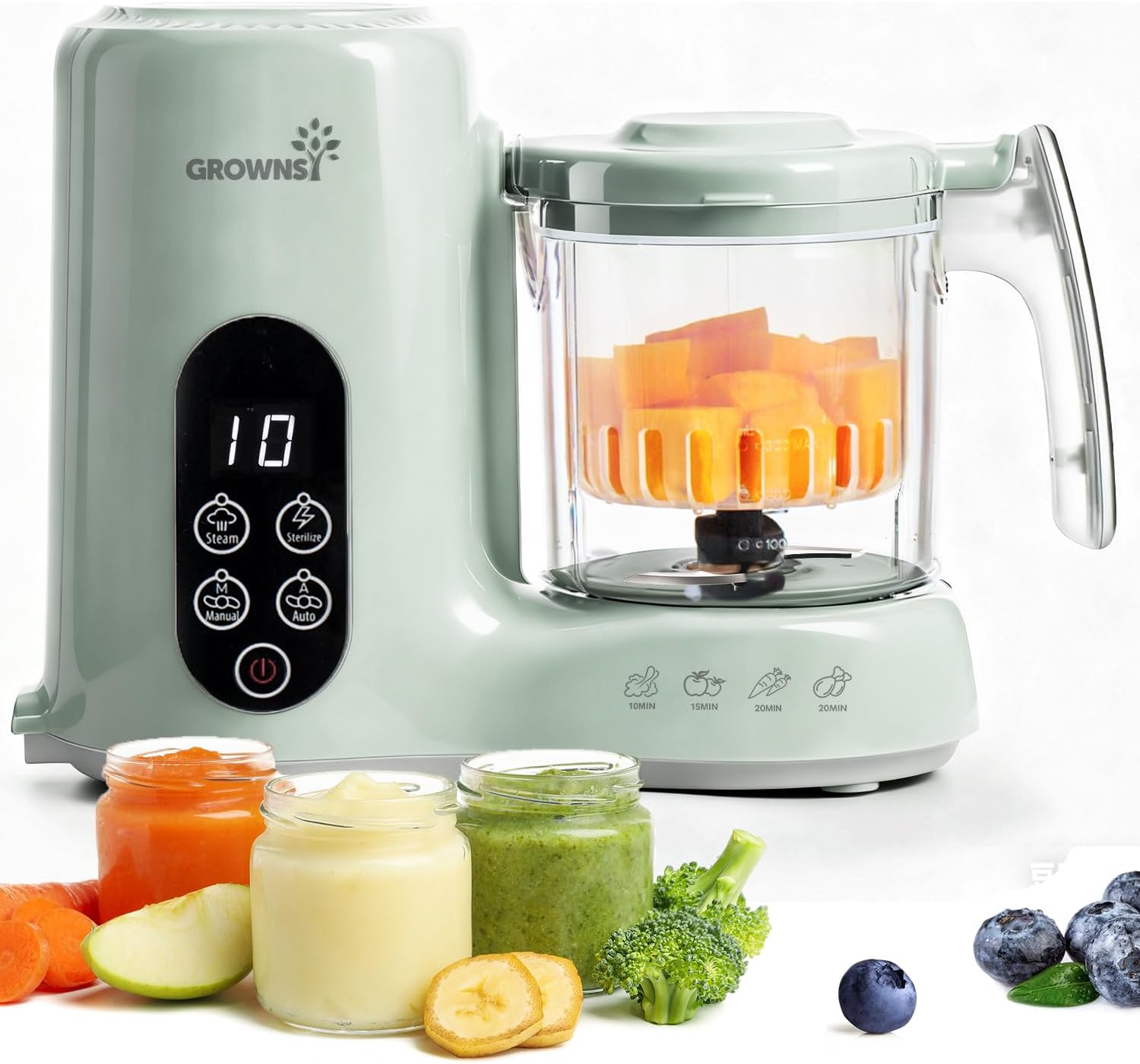 Baby Food Maker And Steamer - ベビーフードメーカー スチームバスケット フードプロセッサー スチーマー ピューレブレンダー グラインダー