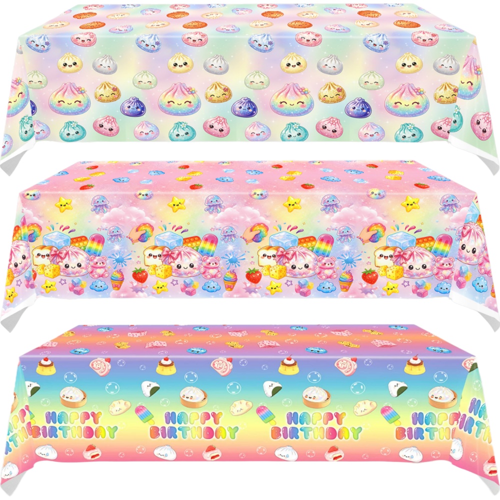 Baby Food Ideas - 137x274cm 使い捨ての柔らかいテーブルクロス、誕生日パーティー、クリスマス、ベビーシャワー用の長方形テーブルカバー、デスククロス装飾
