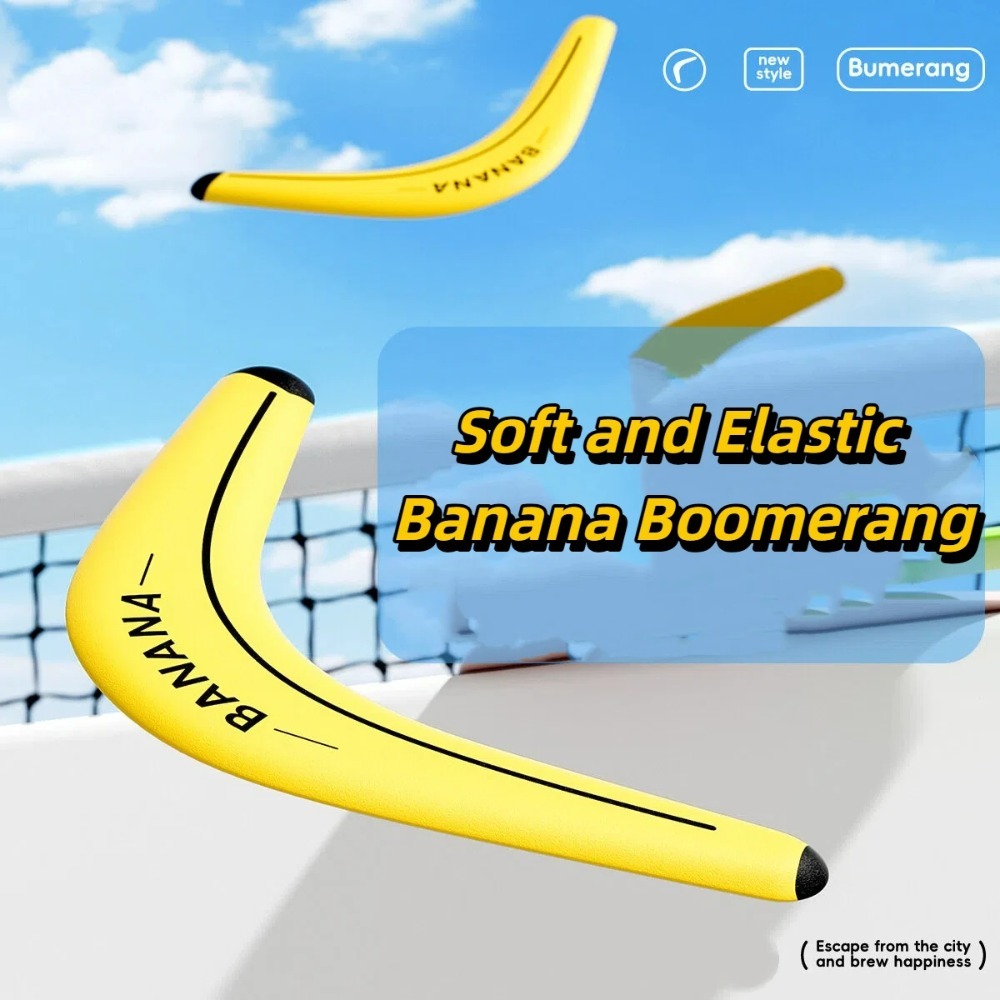 Baby Food Banana - 柔らかく弾力のあるスポーツ用スローバックバナナV字型ブーメランフライングディスク投げインタラクティブおもちゃ子供大人向け