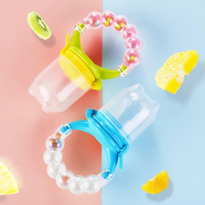 Baby Food Eating - ベビーフードニブラー授乳スプーンベルリングジュース抽出器おしゃぶり噛むシリコンガム果物野菜噛むおしゃぶり補助ボトル