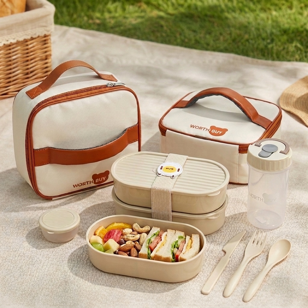 Baby Food Fruits - 2個セット 再利用可能なプラスチック製ランチボックス 子供・学生用 オーバル型弁当箱 電子レンジ対応 フルーツサラダ用食品容器