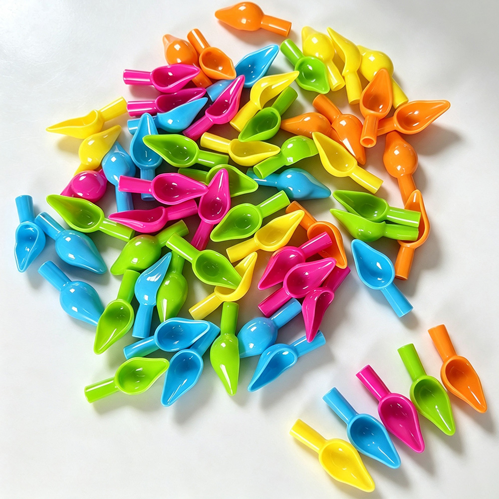 Feeding Baby Food - ミニカラフルプラスチック製給餌スプーン、注射器で使用可能、幼鳥用の手給餌スプーン、若いオカメインコ、セキセイインコ、ラブバードへの液体食品や薬の投与用給餌ツール、幼鳥用給餌用品
