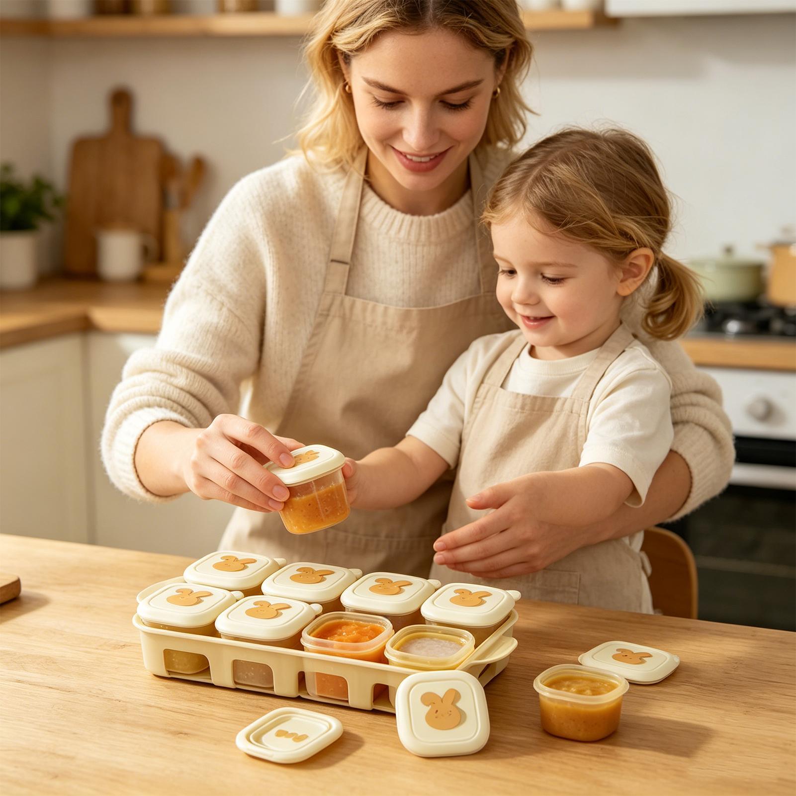 蓋付き食品冷凍トレイ子供用スープ容器子供用ピューレ冷凍トレイ - Baby Food Freezer Tray のレビューと価格