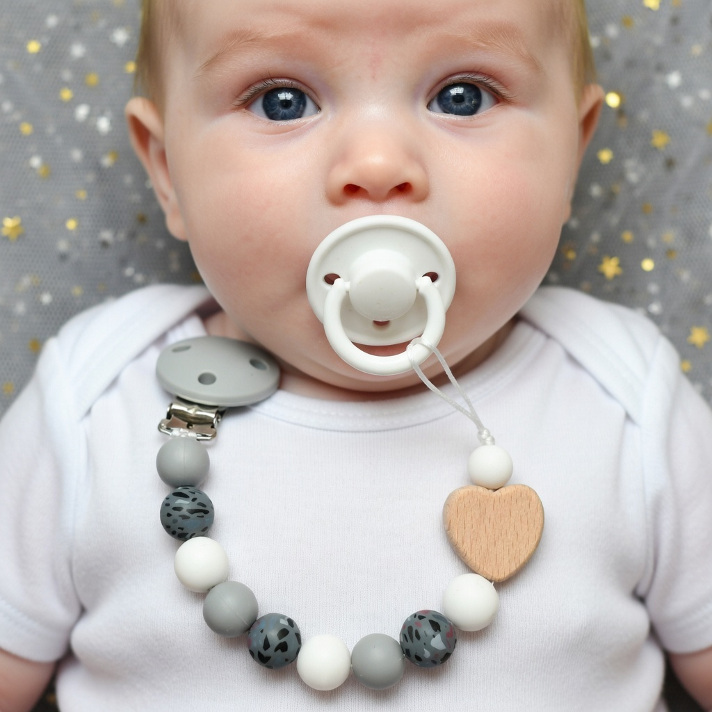 パーソナライズされた名前入り手作りブナ材おしゃぶりクリップホ - Baby Food Name のレビューと価格