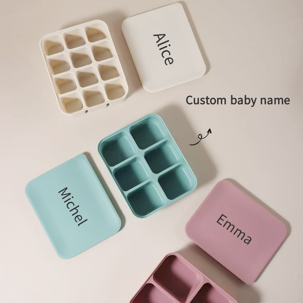 名前入りベビーフードフリーザートレイ、12セルBPAフリーシ - Baby Food Freezer Tray のレビューと価格