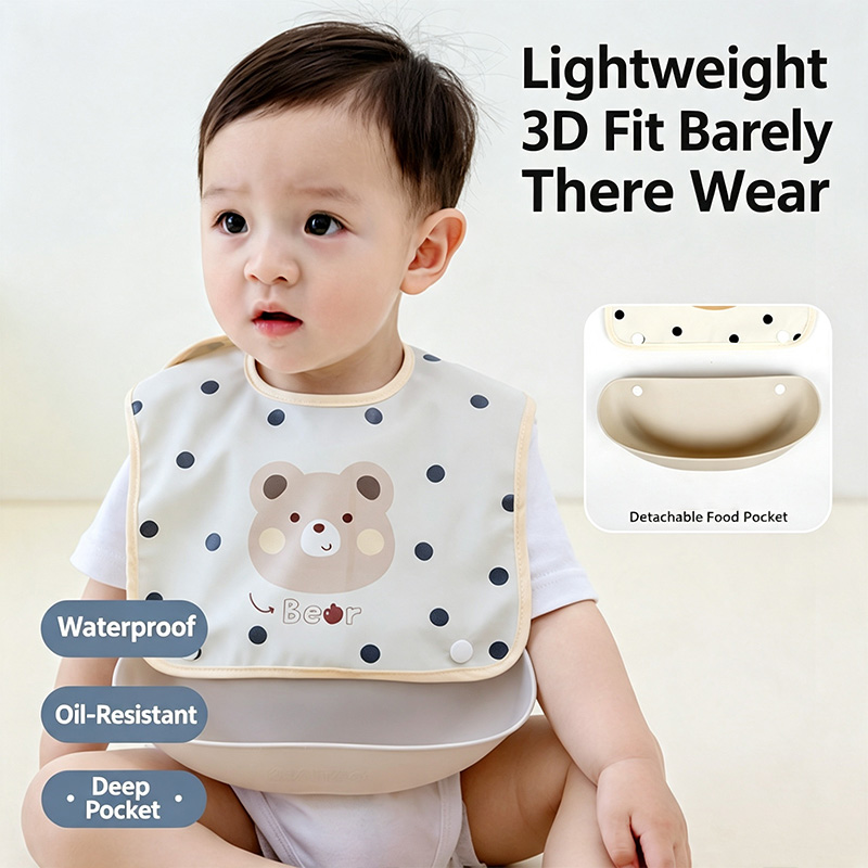 ベビー用取り外し可能な防水フードキャッチャービブ、取り外し可 - Baby Food Eating のレビューと価格