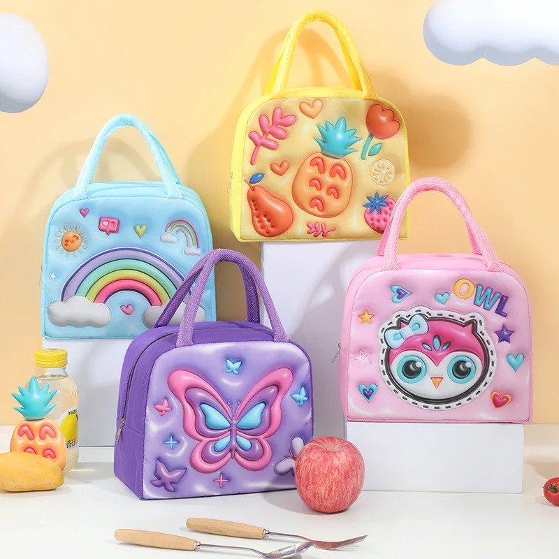 子供用ランチボックスバッグ 3D漫画柄食品保存バッグ 子供用 - Baby Food Fruits のレビューと価格