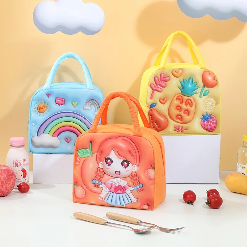 子供用ランチボックスバッグ 3D漫画柄食品保存バッグ 子供用 - Baby Food Fruits のレビューと価格