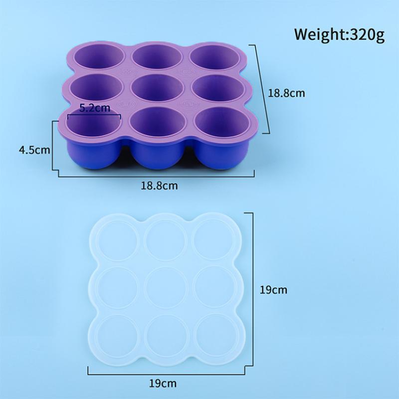 ベビーフードシリコン容器 9グリッド冷凍トレイ 漏れ防止蓋  - Baby Food Freezer Tray のレビューと価格