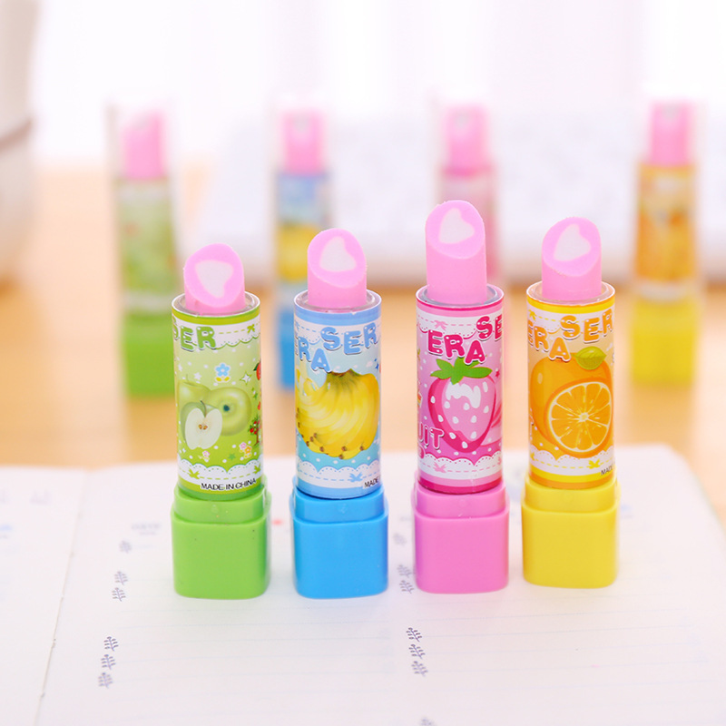 10 個漫画フルーツ口紅形状消しゴム文房具ギフト子供の誕生日 - Baby Food Fruits のレビューと価格