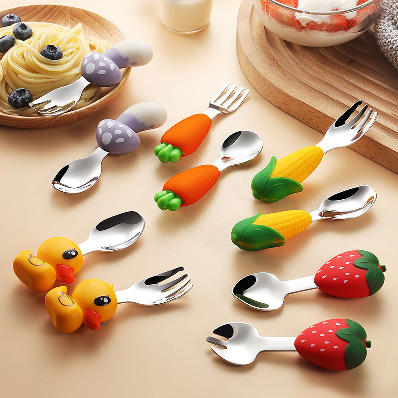 304 ステンレス鋼の子供用食器、赤ちゃんが食べ方を学ぶ、火 - Baby Food Eating のレビューと価格