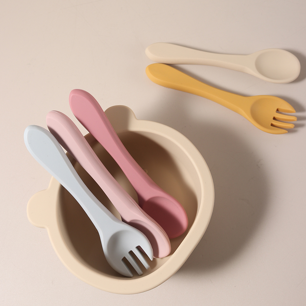 カスタムネーム入りシリコン製スプーンとフォーク1組、食品グレ - Baby Food Name のレビューと価格