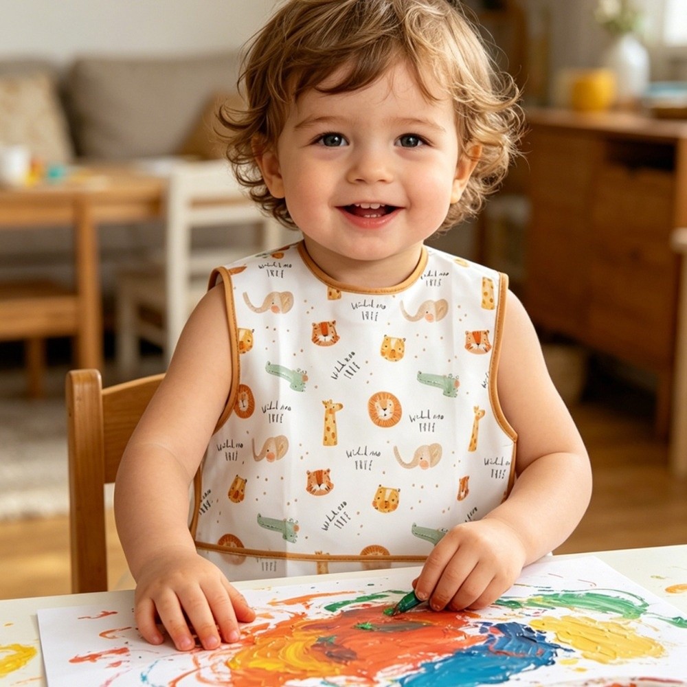 防水ベビー用お食事エプロン ノースリーブデザイン 漫画プリン - Baby Food Eating のレビューと価格
