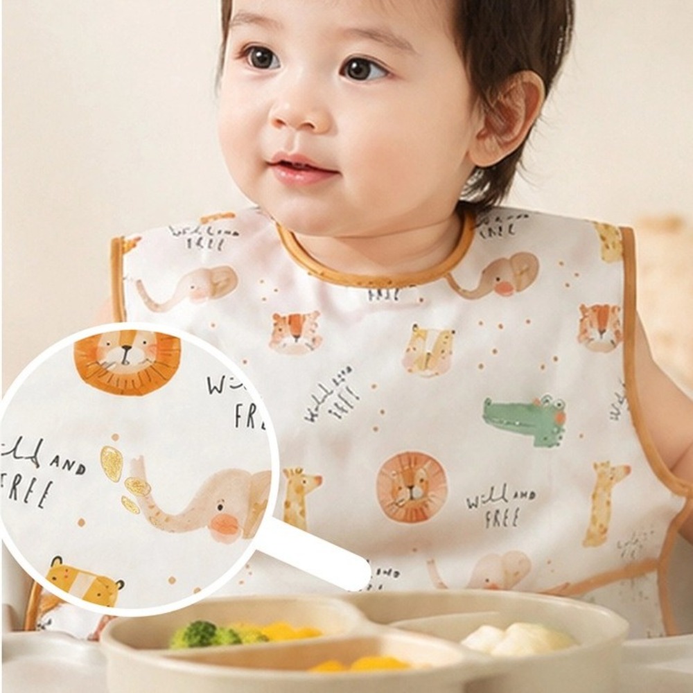 防水ベビー用お食事エプロン ノースリーブデザイン 漫画プリン - Baby Food Eating のレビューと価格
