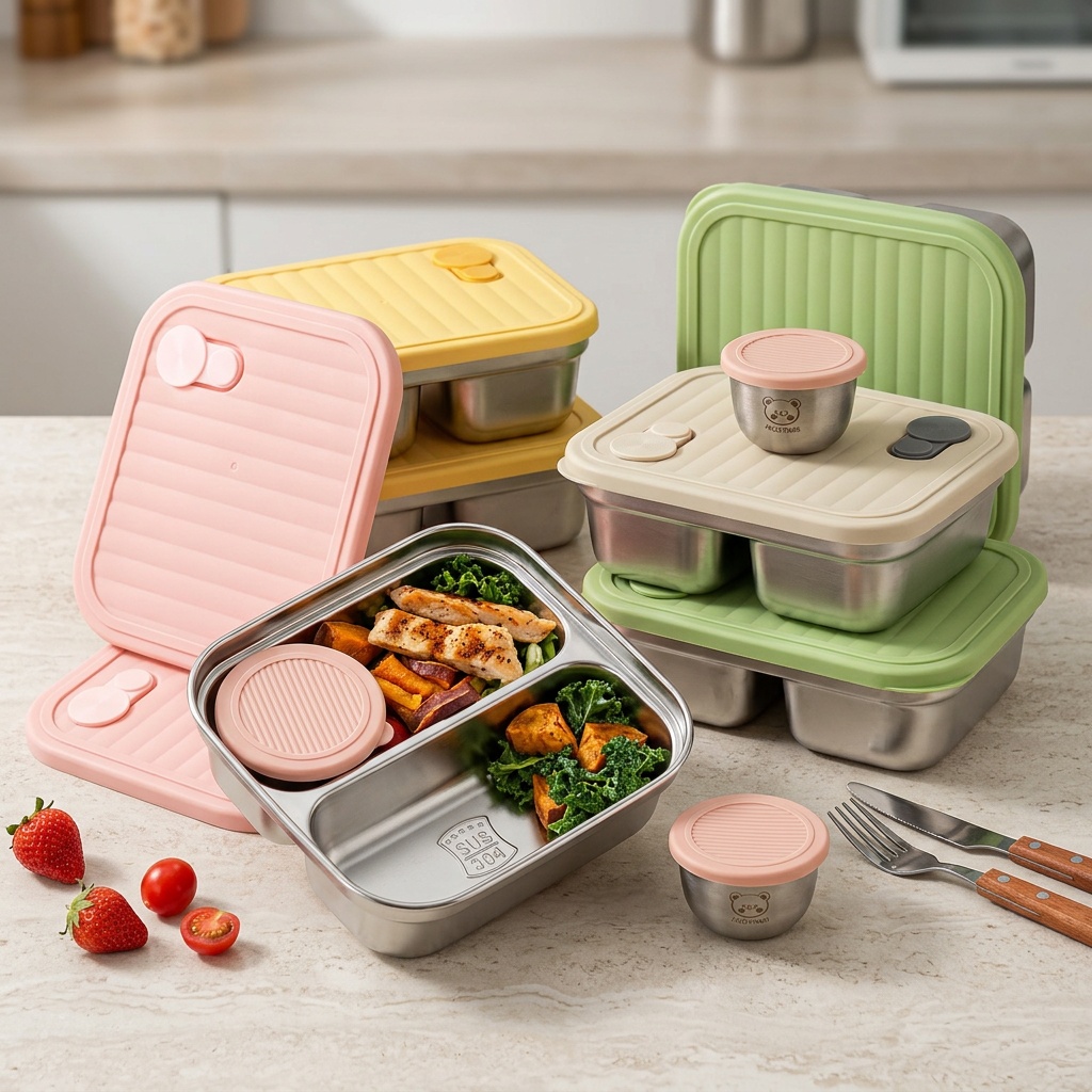 304ステンレス製ランチ容器、子供や学生向けの携帯用密閉ラン - Baby Food Fruits のレビューと価格
