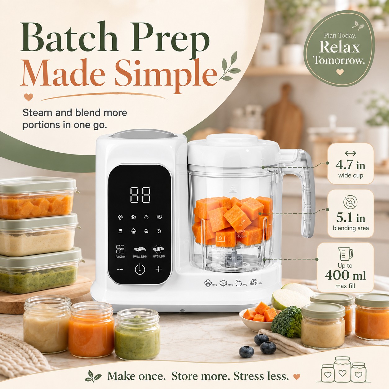 家庭用ベビーフード製造機、オールインワンスチームブレンダーベ - Baby Food Maker And Steamer のレビューと価格
