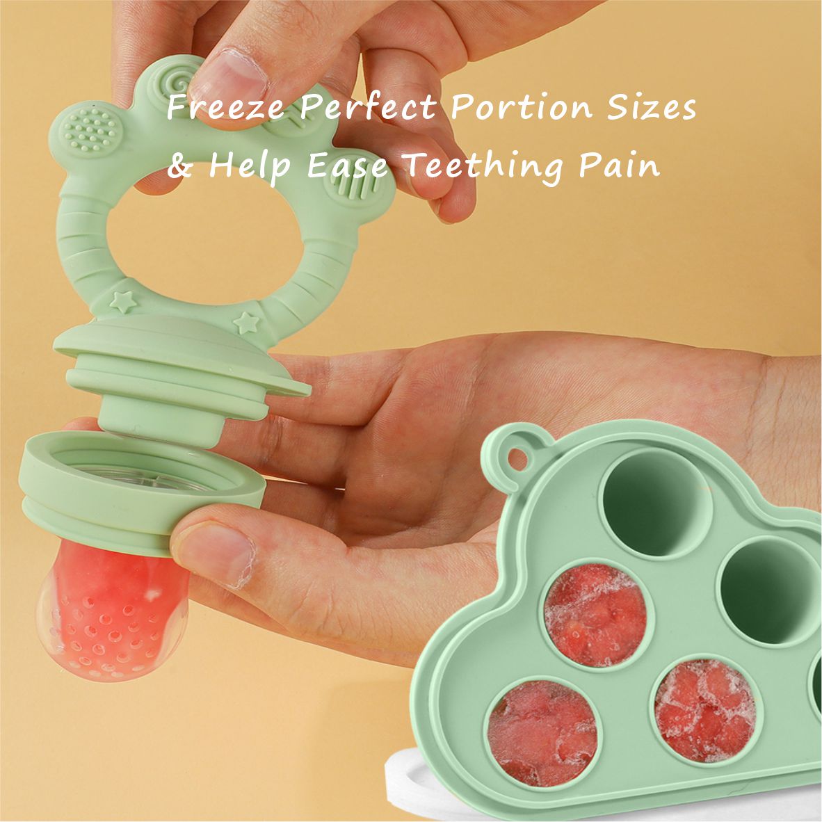ベビーフルーツフードフィーダー＆フリーザーニブルトレイコンボ - Baby Food Freezer Tray のレビューと価格
